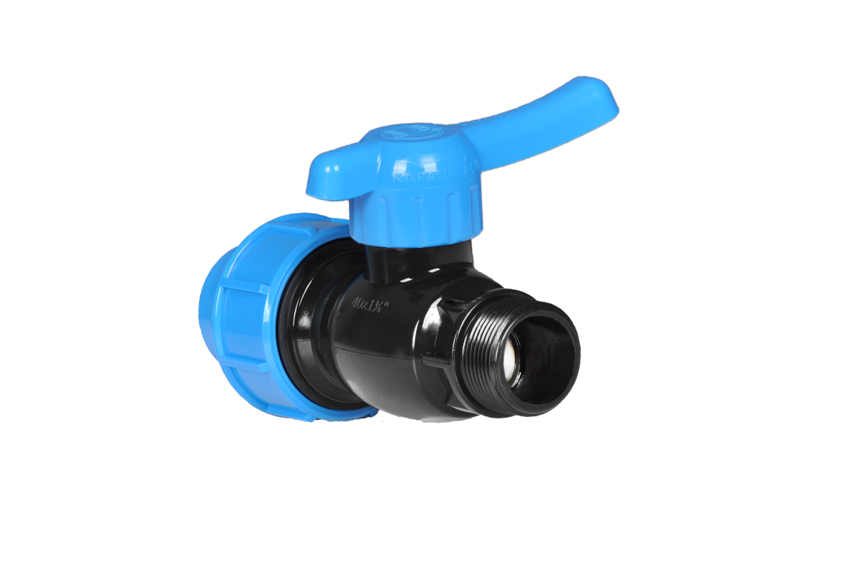 PP Compression Male Threaded Valve